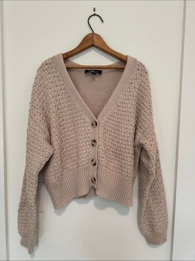 Lulus Cream Knit Button Cardigan